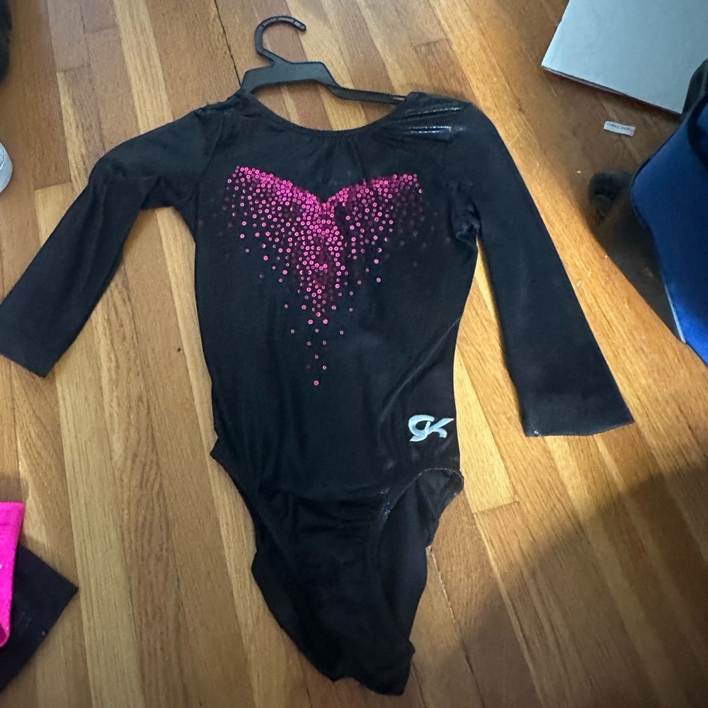 Black Leotard with Pink Accents